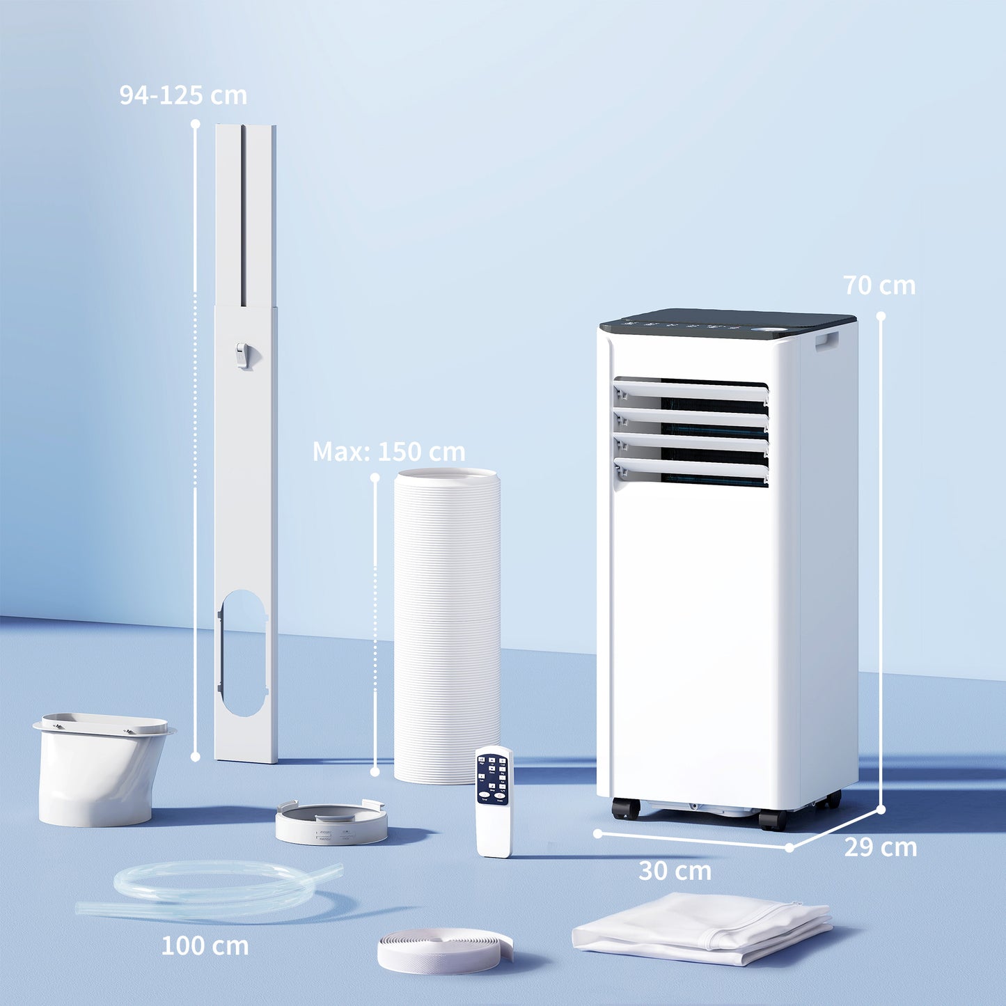 Portable Air Conditioner 7000 BTU, 4-in-1 AC Unit with Cool, Dehumidifier, Fan, Sleep Mode, WiFi Voice Remote Control