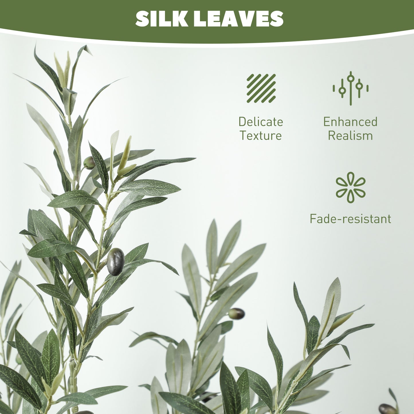 Set of Two Silk Leaf Artificial Olive Trees