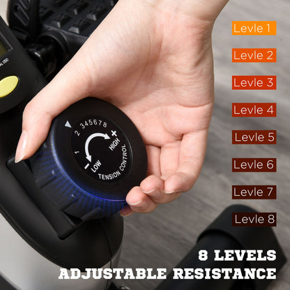 Portable Pedal Exerciser, Mini Exercise Bike with 8 Levels Magnetic Resistance and LCD Display