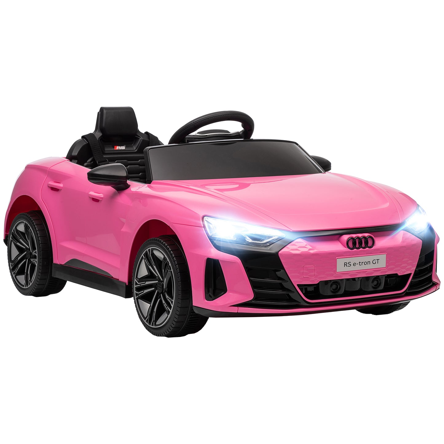 Audi Licensed 12V Kids Electric Ride-On, with Remote Control, Suspension System, Lights, Music, Motor - Pink