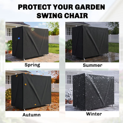 220 x 125cm Three-Seater Swing Chair Protective Cover - Black