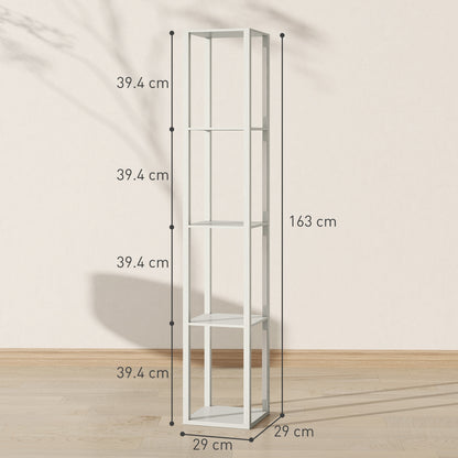 Floor Lamp with Shelves and 3 Brightness Levels - Oak