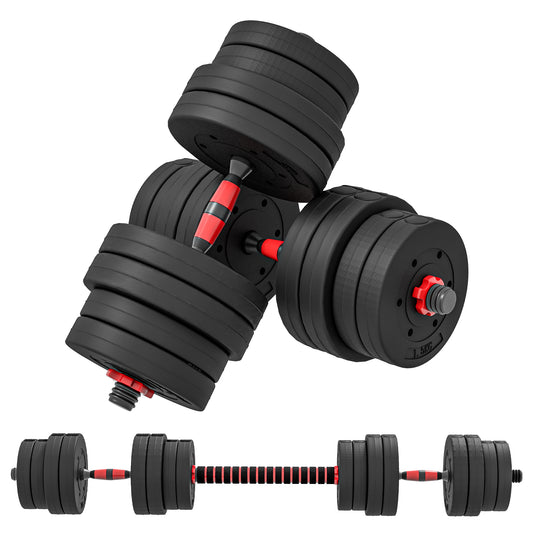 30kg 2 IN 1 Adjustable Dumbbells Weight Set, Dumbbell Hand Weight Barbell for Body Fitness, Lifting Training for Home