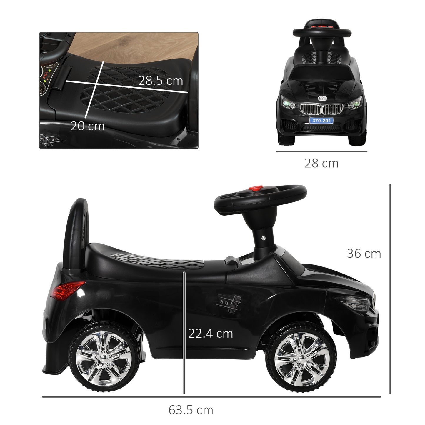 Ride on Car Baby Toddler Walker Foot to Floor Sliding Car Slider, Black