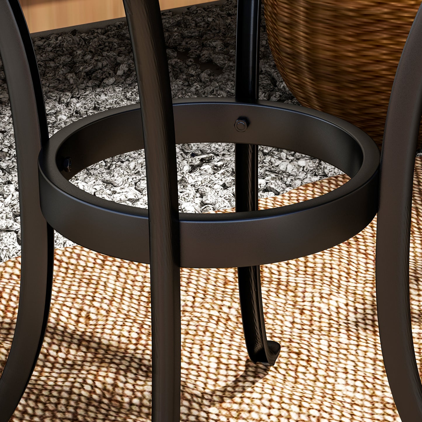 Outdoor Garden Table, Cast Aluminium Patio End Table with Anti-slip Foot Pads for Garden, Patio, Balcony, 60 x 60 cm, Black