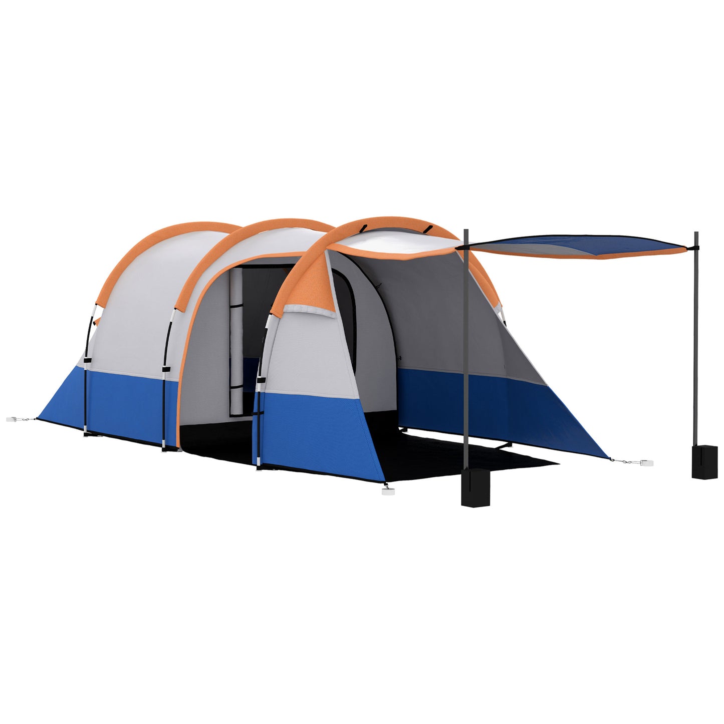 Two Man Two-Room Tent, with Porch and Accessories - Orange