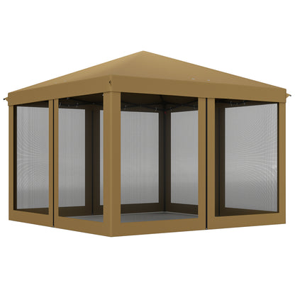 3 x 3 m Pop Up Gazebo, 420D Garden Tent Canopy with Removable Mesh Sidewall Netting, Carry Bag for Garden Patio Outdoor