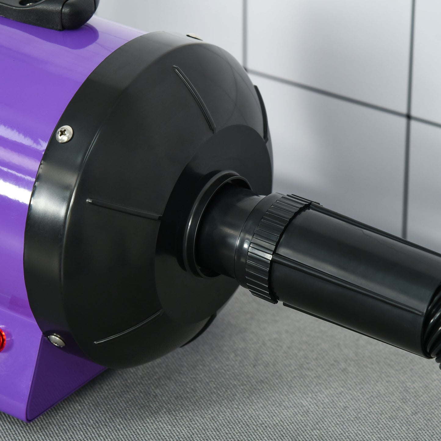 Dog Hair Dryer Pet Grooming Blaster Dryer Blower Adjustable Temperature Speed with 2.1M Flexible Hose 3 Nozzles - Purple