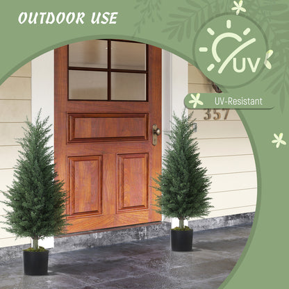 Artificial Cypress Tree, 90 cm Fake Cypress Tree with Plastic Pots