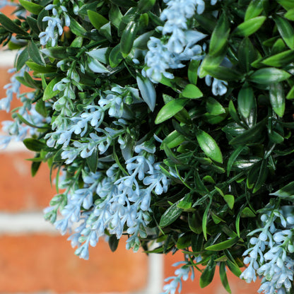 Set of 2 Artificial Plant Topiary Balls, UV-protected Fake Decorative Plants, Blue