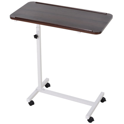 Height Adjustable Over Bed Table with Wheels, C Shaped Laptop Desk, Portable Hospital Bed Table for Living Room, Bedroom
