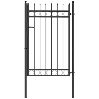 Galvanised Steel Garden Gate, Outdoor Fence Gate Security Barrier with Lock, Keys and Handle, Outdoor Entrance Way Door