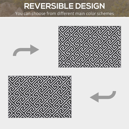 152 x 243 cm(5x 8ft) Outdoor Rug Reversible Mat Plastic Straw Rug Portable RV Camping Mat for Garden Deck Picnic Indoor
