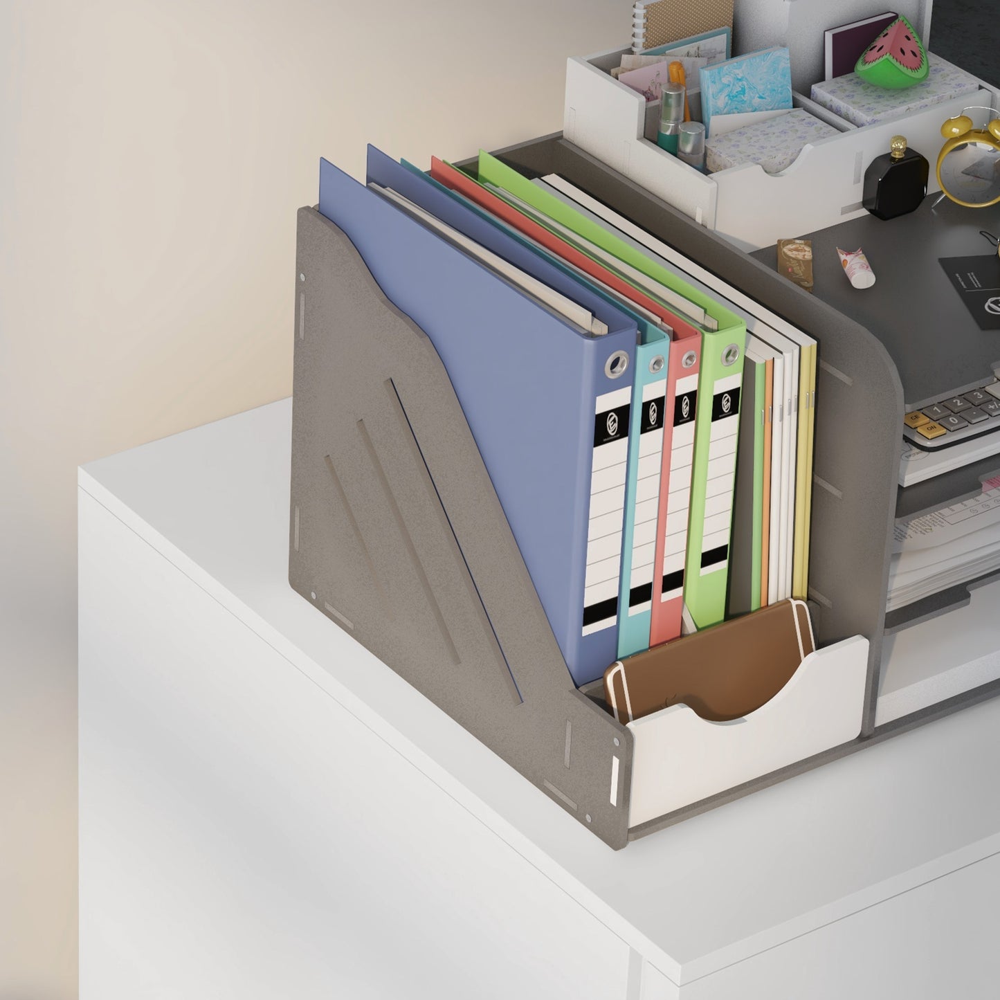 3-Drawer Vertical Filing Cabinet with Pencil Tray, Lock and 5 Wheels, Steel Mobile File Cabinet, for A4