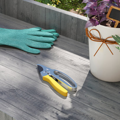 Garden Secateurs, Pruning Shears Heavy Duty with Sharp SK5 Blade, Bypass Pruners with Safety Lock, 8", Yellow