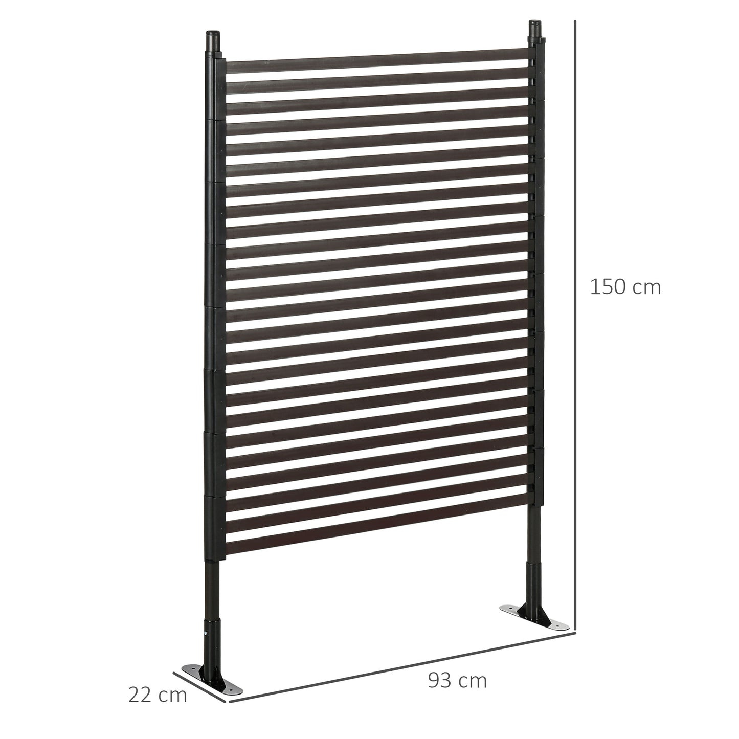 Garden Fence with 2 Standing Ways for Hard & Soft Ground, Decorative Outdoor Divider, Animal Barrier Fence, Brown