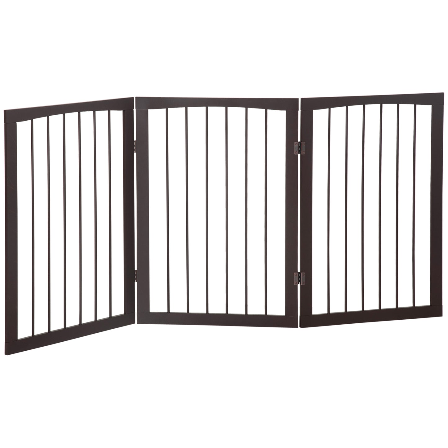 3 Panel Stair Gate Foldable Dog Door Gate Indoor Free Standing Safety Gate Pet Barrier 76cm Height