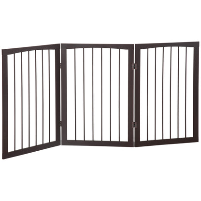 3 Panel Stair Gate Foldable Dog Door Gate Indoor Free Standing Safety Gate Pet Barrier 76cm Height