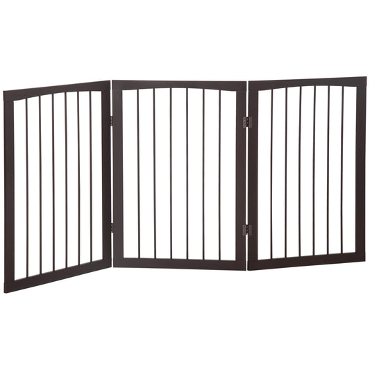3 Panel Stair Gate Foldable Dog Door Gate Indoor Free Standing Safety Gate Pet Barrier 76cm Height