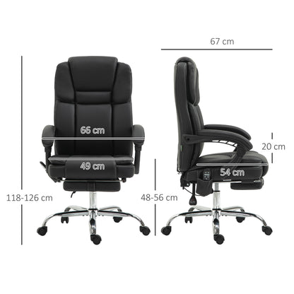 Six Point Vibrating Massage Office Chair - Black