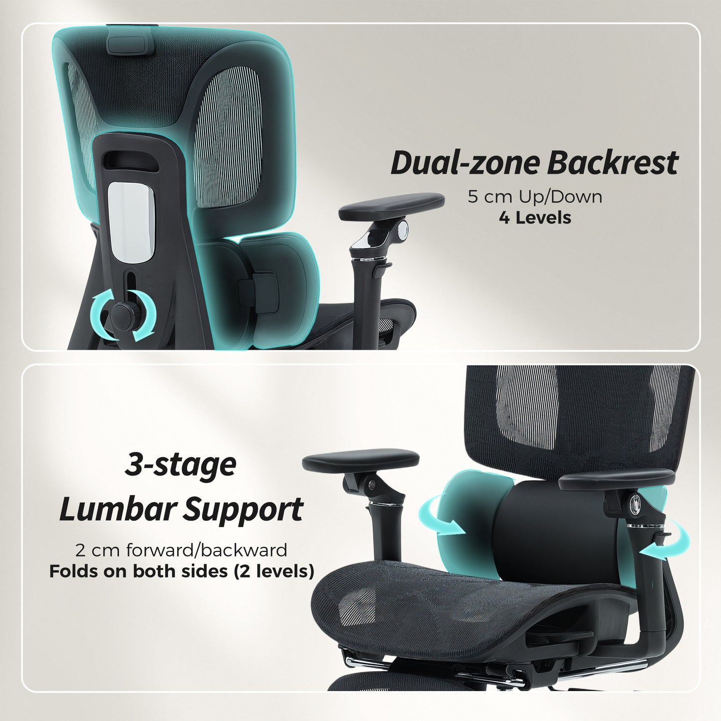 Ergonomic Office Chair, High Back Mesh Desk Chair, Black