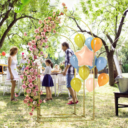 Wedding Arch Frame Set, 2.2, 2, 1.8 m Metal Backdrop Stand Set of 3, Balloon Stand Set for Birthday Party, Bridal Shower