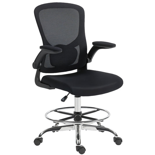 Draughtsman Chair, with Adjustable Lumbar - Black