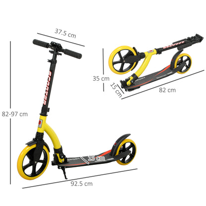 Foldable Kick Scooter with Double Shock Absorption and Big Wheels