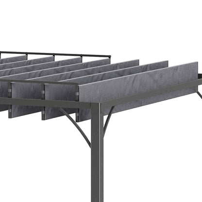 3 x 3(m) Outdoor Pergola with Retractable Roof, Aluminium Louvered Patio Gazebo Canopy for Garden, Patio, Grey