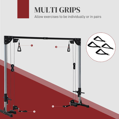 Multi Home Gyms with Cable Pulley System, Cable Crossover Machine with 4 Handles for Full Body Strength Training