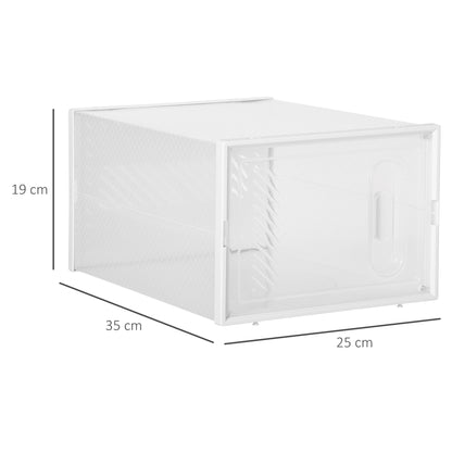 18PCS Clear Shoe Box, Plastic Stackable Shoe Storage Box for UK/EU Size up to 8.5/43 with Magnetic Door for Women/Men