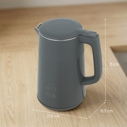 Electric Kettle, 1.7L Fast Boil 3kW Water Kettle with UK Strix Thermostat, LED Display, Keep Warm Function, Grey