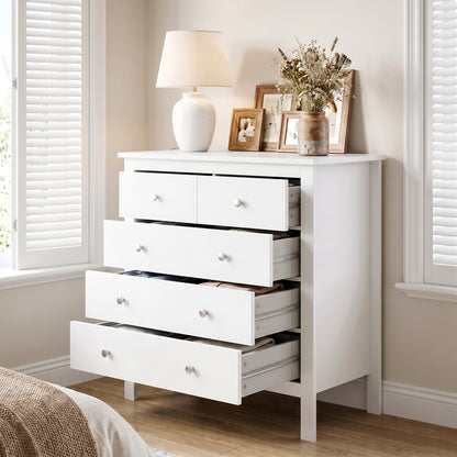 5 Drawer Chest of Drawers, Modern Dresser for Bedroom, Bedside Storage Cabinet
