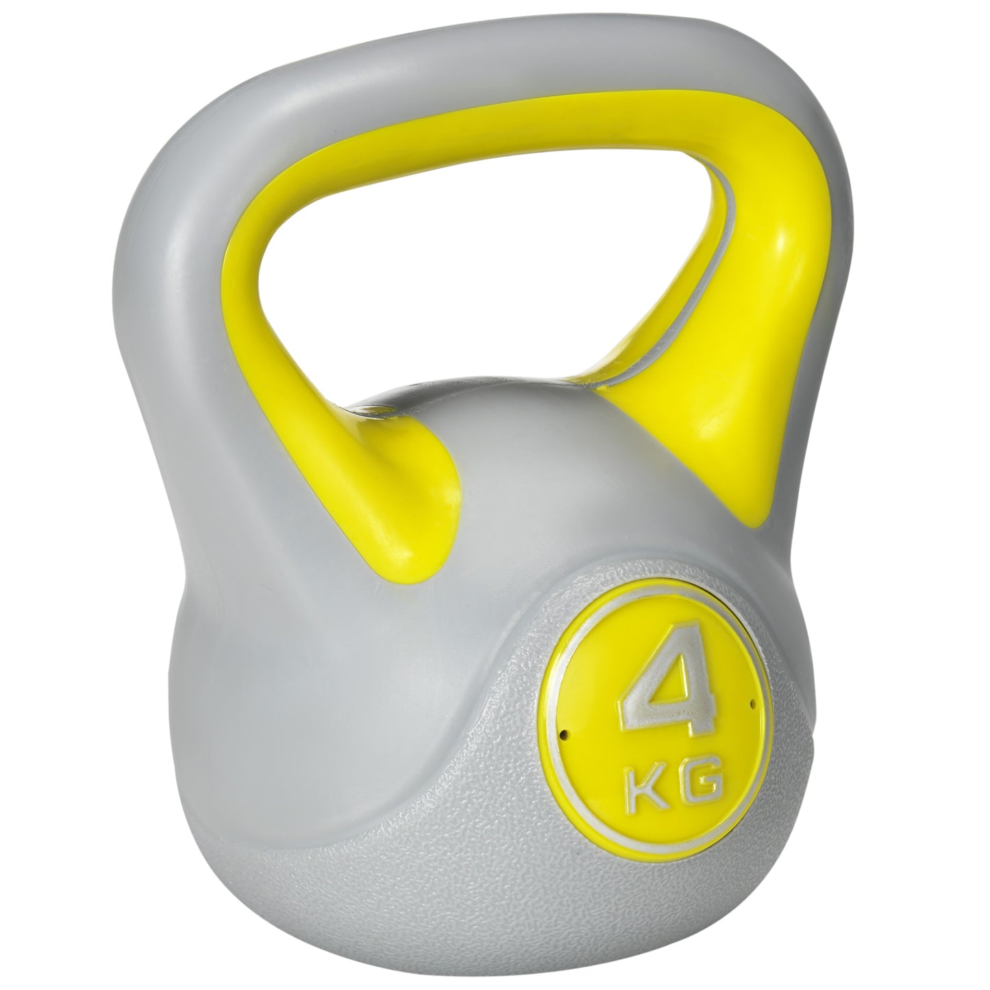 Kettlebell, 4kg Kettle Bells with Handle for Home Gym Weight Lifting and Strength Training, Yellow and Grey