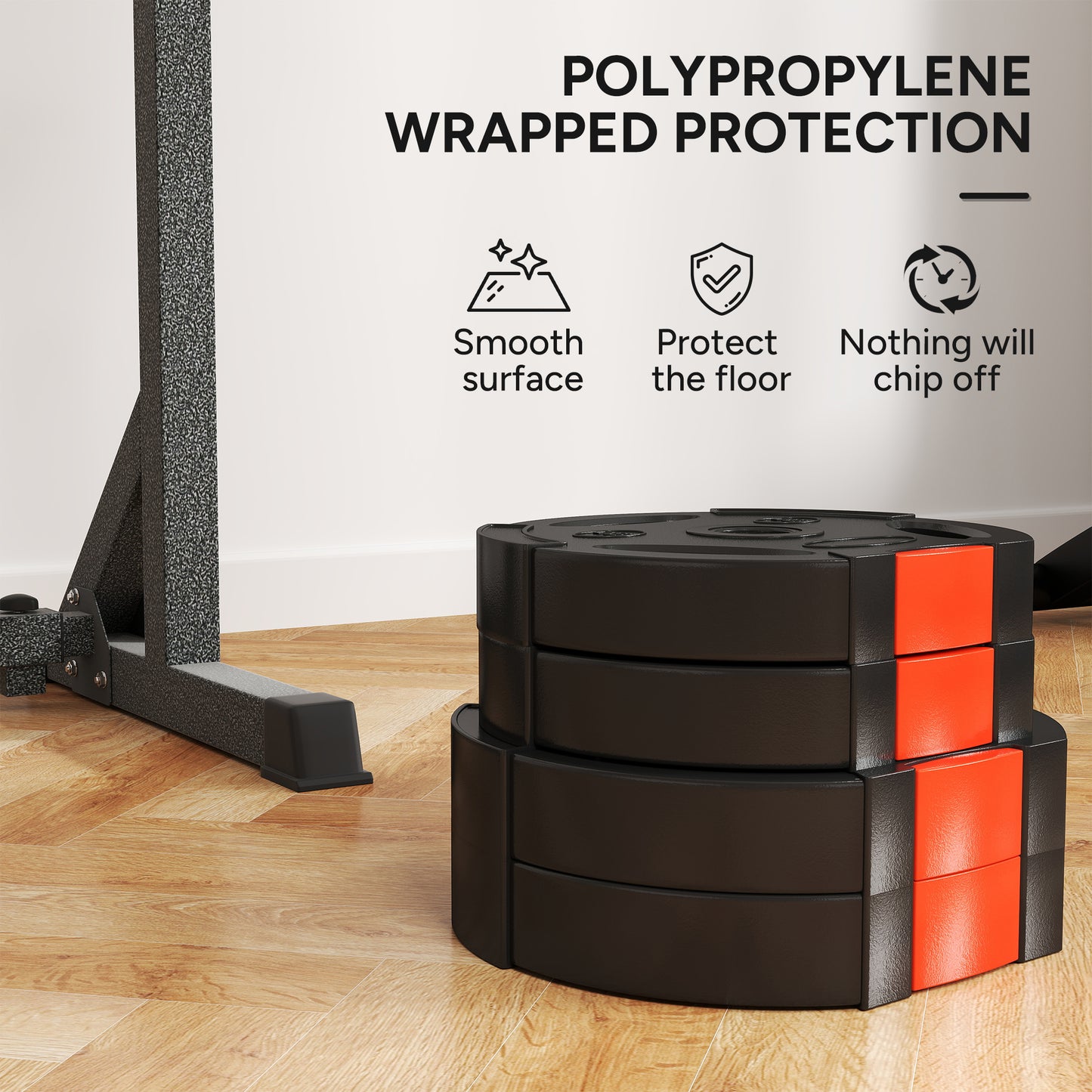 Weight Plates Set, with Two 7.5kg and Two 5kg weights, Black