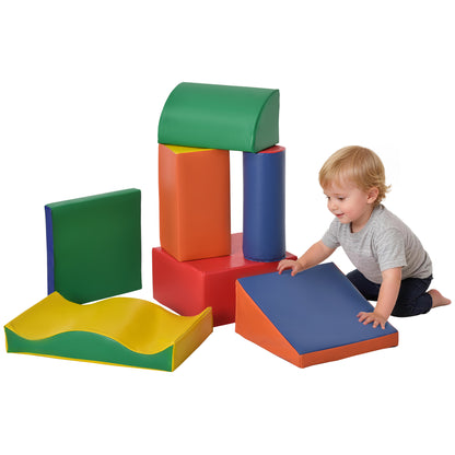 Soft Play Set, 7 Piece Foam Blocks, Toddler Climb and Crawl Activity Set for 1-3 Years