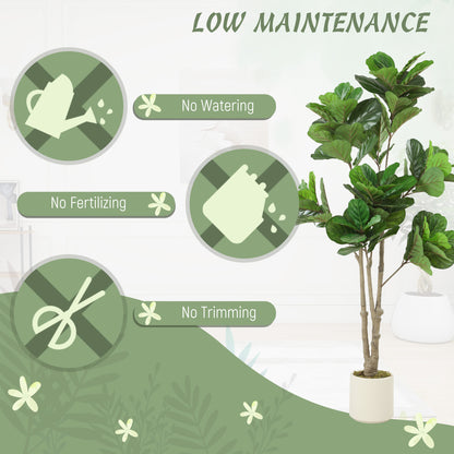 180cm Artificial Fiddle Leaf Fig Tree - Green