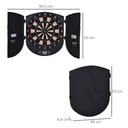 Electronic Dartboard Set 26 Games and 185 Variations with 6 Darts and Cabinet to Stroage Multi-Game Option Ready-to-Play