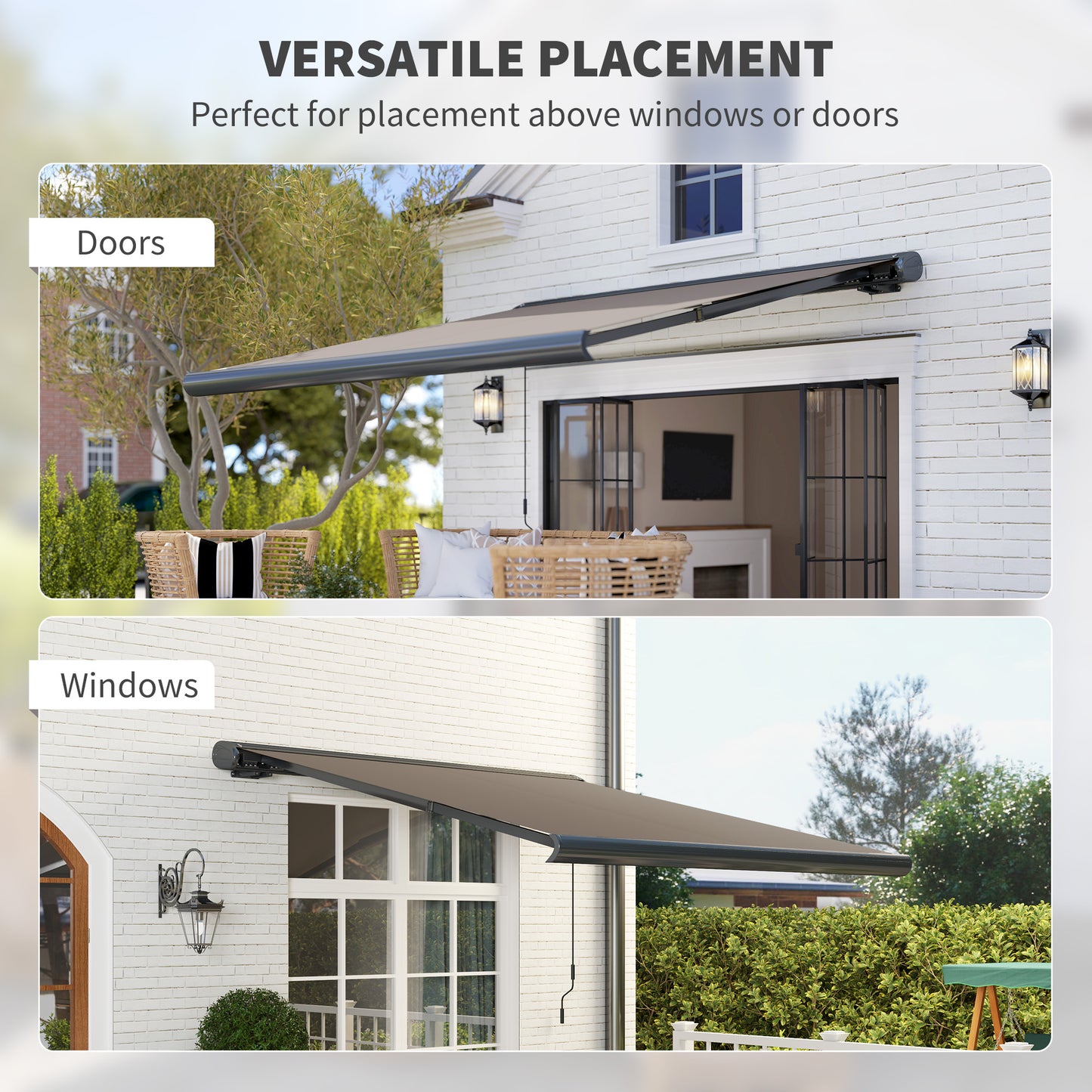 3 x 2.5 m Electric Awning with Remote Controller, Aluminium Frame DIY Retractable Awning