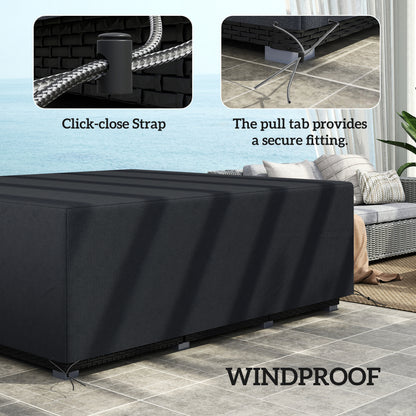 600D Oxford Outdoor Garden Furniture Sofa Set Cover, Waterproof Anti-UV Rattan Sun Lounger Protection Protector Cover
