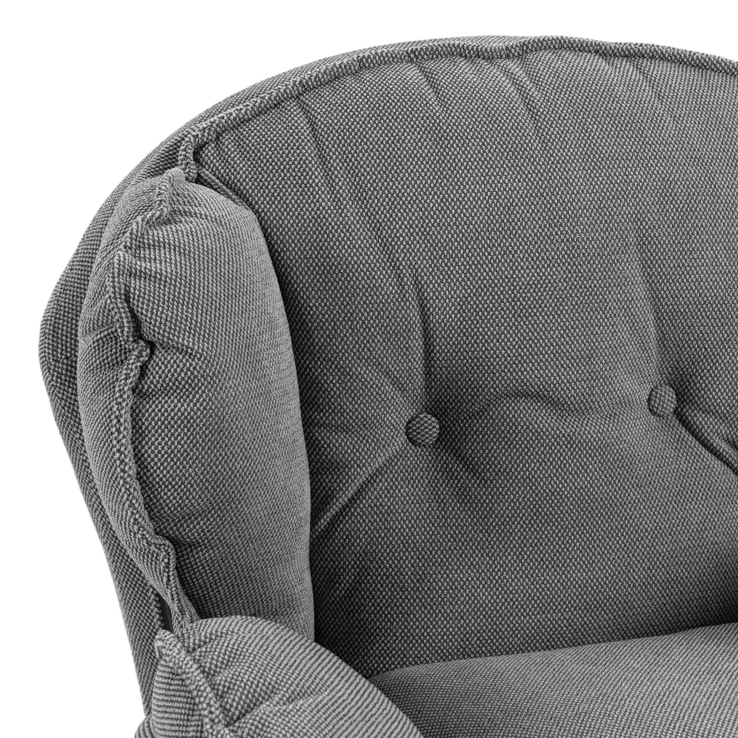 Armchair with Adjustable Footstool, 360° Swivel Chenille Cloud Accent Chair with Thick Cushion, Steel Base, Grey