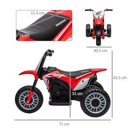 6V Kids Motorbike, Three-Wheel Kids Electric Motorbike with Horn, Startup Sound for Ages 18-36 Months - Red
