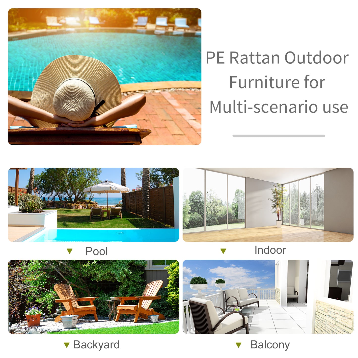 Folding Sun Lounger, PE Rattan Garden Lounger Chair with Soft Padded Cushion, Ergonomic Curved Design Sun Bed for Balcony