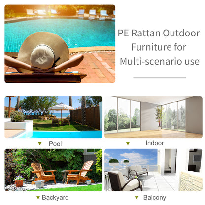 Folding Sun Lounger, PE Rattan Garden Lounger Chair with Soft Padded Cushion, Ergonomic Curved Design Sun Bed for Balcony