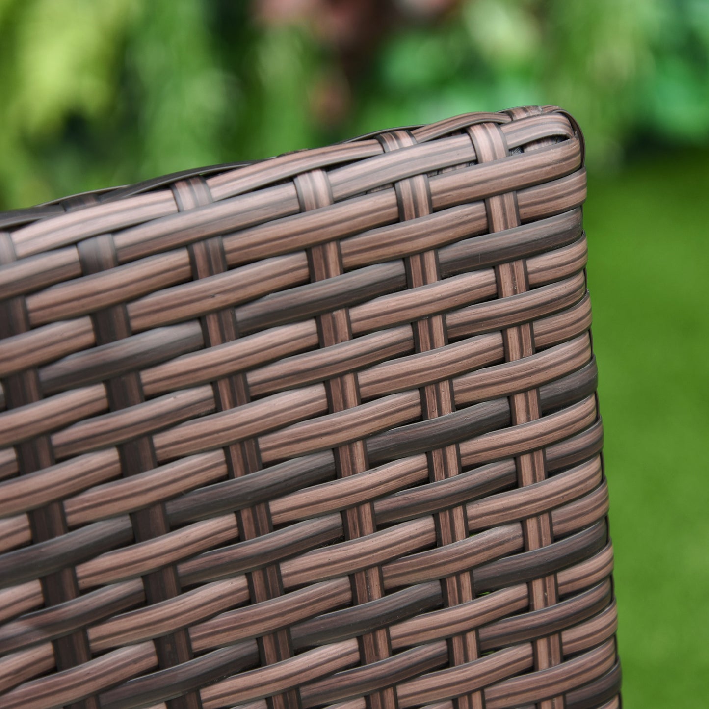 2 PC Outdoor Rattan Armchair Dining Chair Garden Patio Furniture w/ Armrests Cushions Mixed Brown