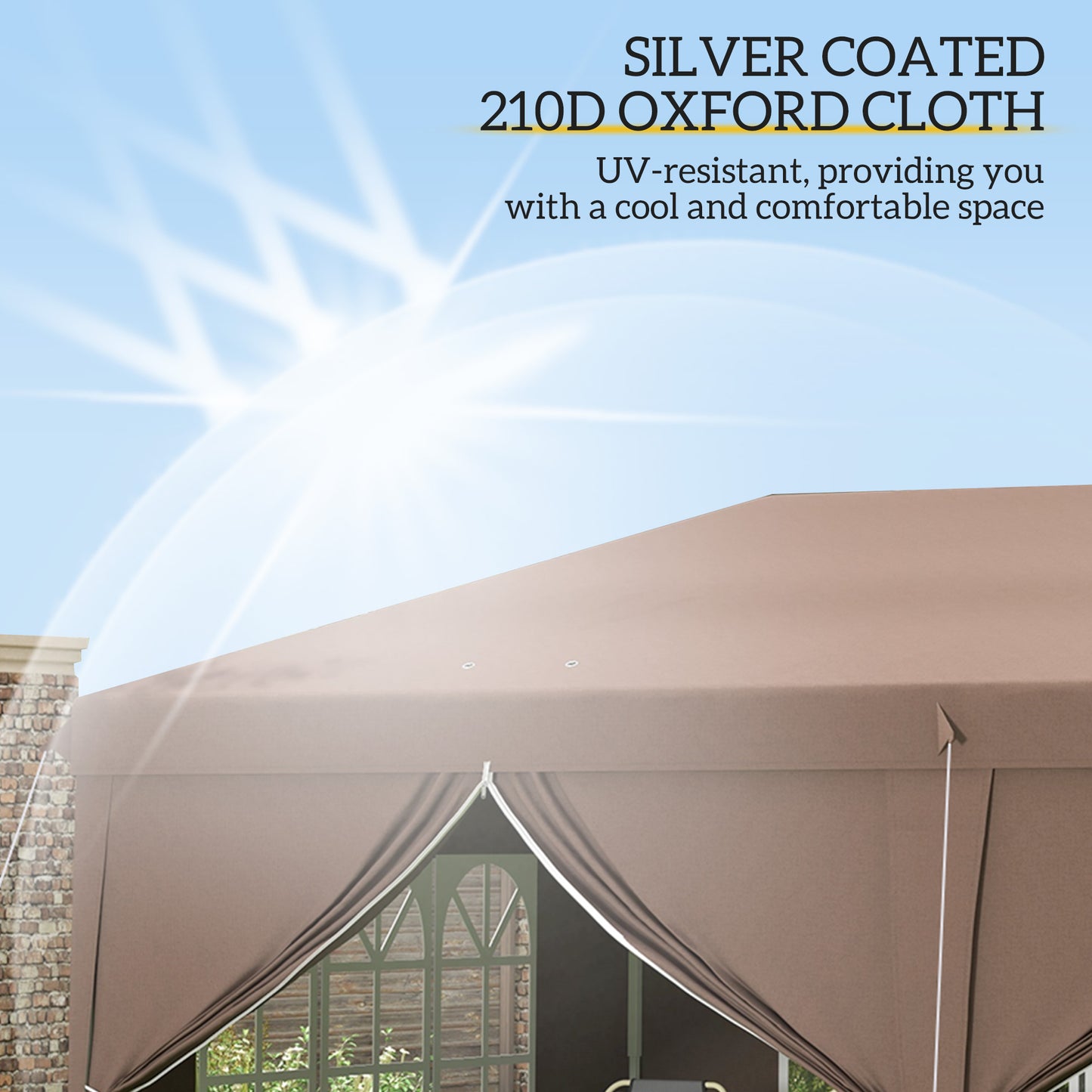 3 x 6 m Pop Up Gazebo with Sides and Windows, Height Adjustable Wedding Camping Party Tent Canopy Marquee with Storage Bag fo