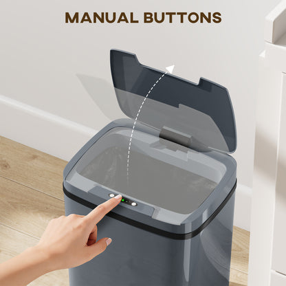 15L Sensor Bin, Automatic Touchless Kitchen Bin, Easy Clean, Battery Operated for Home Office, Bedroom, Bathroom, Grey