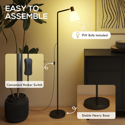 Floor Lamp with 350° Rotatable Head, Modern Standing Lamp with 3000K/4000K/6500K Colour Temperatures for Living Room Office