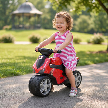 Balance Bike with Music Extra-Wide Wheels Toddler Bike for Boys Girls Red