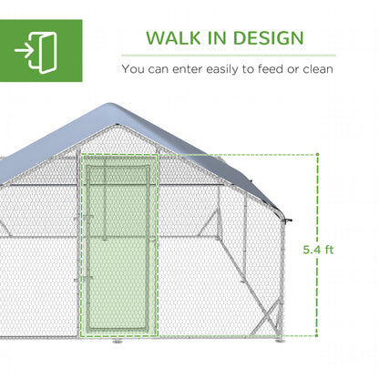 Walk-In Chicken Run, Hen House, with Roof, for Ducks, Chickens, Rabbits